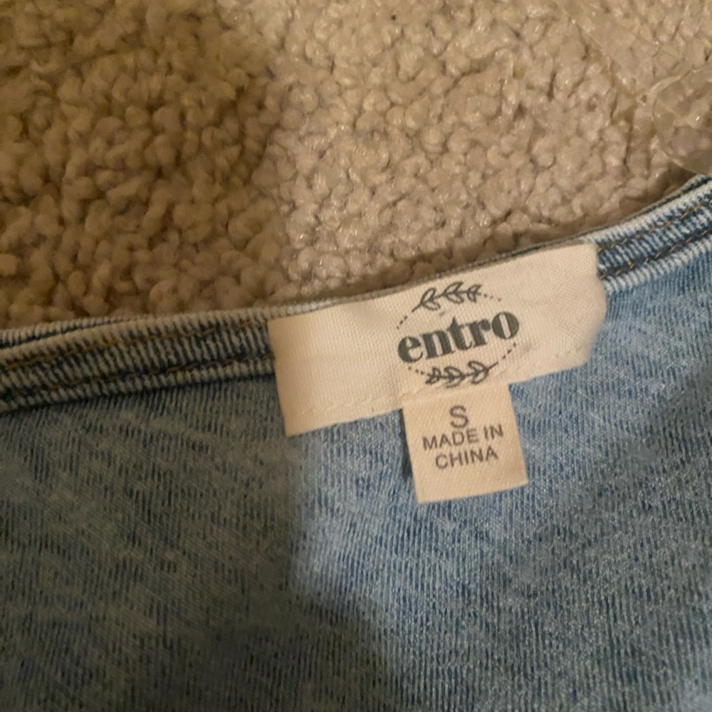 Entro Light Blue Denim Fabric-Size S - Picture 2 of 4